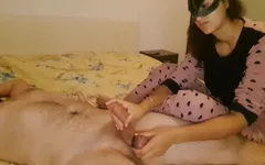 Happy New Year! Femdom Mistress Badkittyb Sounding Slave Cock with Huge 30 Cm Dilator. Cum Blocking