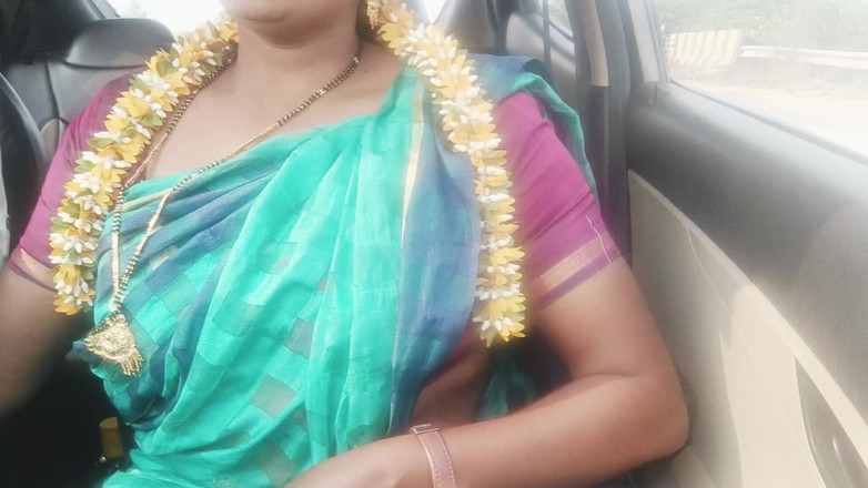 Telugu honey lips: Madrastra en el coche, telugu habla sucio