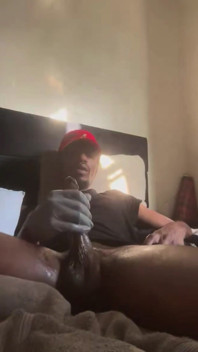 Masturbating