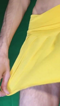 My Panties for Contests Under My Yellow Miniskirt