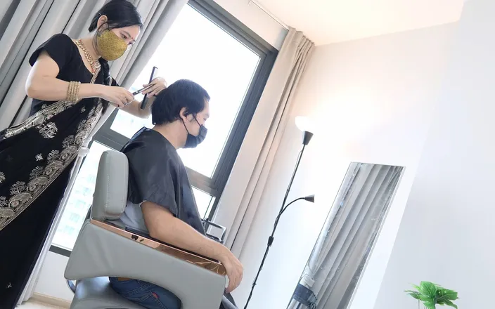 Mya Mya: Desi Barber Girl While Hair Cutting Turned Extremely Horny