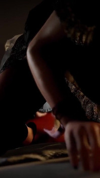 Elfi în lenjerie în anal dublu lesbian cu un vibrator | Porno 3D
