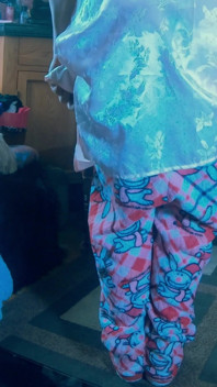 Cute Sissy T-girl in Pyjamas Shoots a Giant Stream at You
