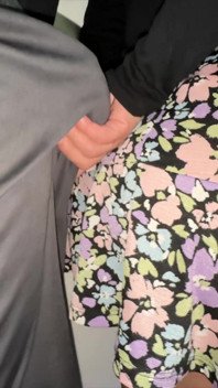 She Grabs the Penis of a Stranger with a Huge Erection.