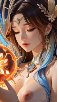 Cosmic Nude Goddess Slideshow: Galactic Blue Aura & Molten Crystals - Ai Fantasy Erotica Video