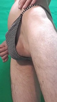 Striped Black and White G-string