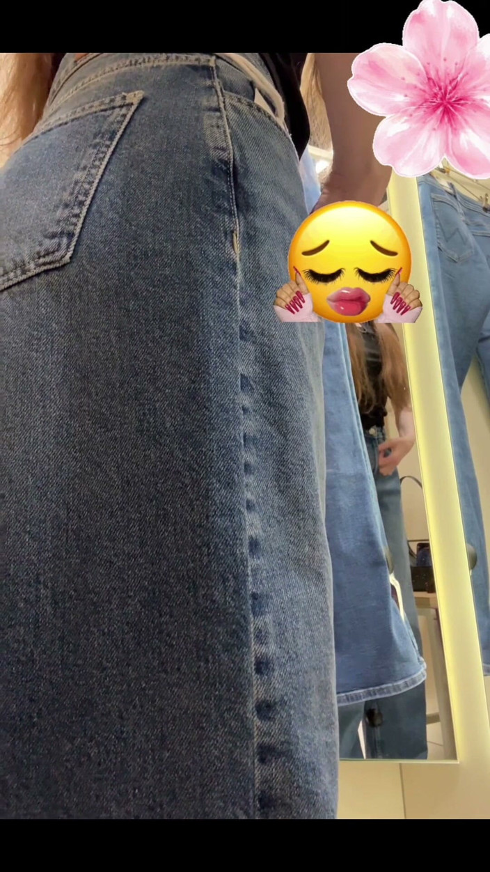 JuliaVeil: Trying on Tight Jeans in Fitting Room - Want to Be...