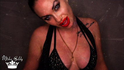 Goddess Misha Goldy: Hari ini aku membiarkanmu mengocok seluruh bibir merah besarku! Joi,...