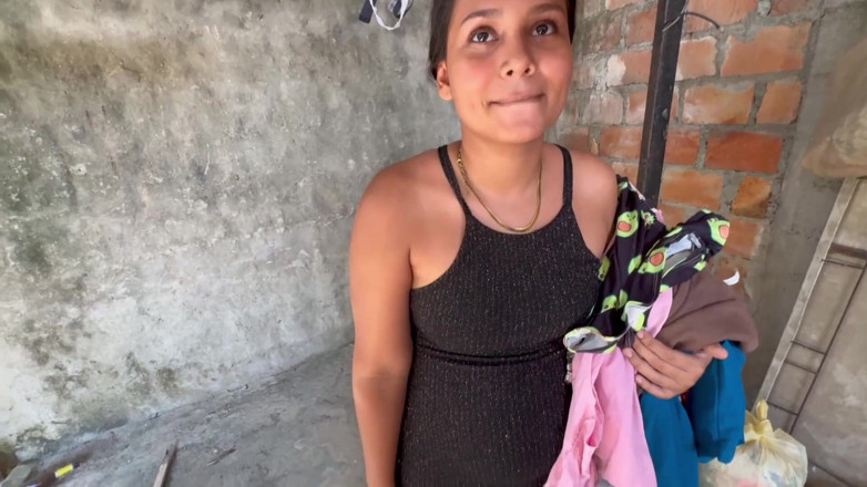 EMY_AND_JONH: My Horny Neighbor I Ask Her to Wash My Clothes...