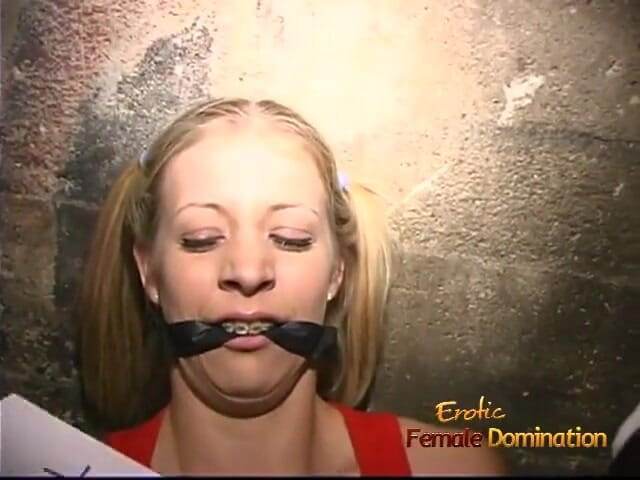 Erotic Female Domination: Gorgeous blonde sweetie gets nailed hard with a massive stra