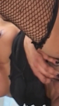 Latin Shemale in Stockings Gets Anal Fucked with a Condom