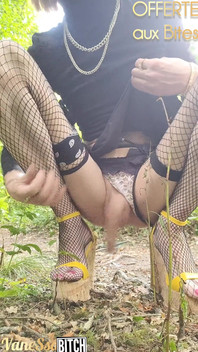 Little Tease in the Forest, Who Ends up in a Cock Bouncer. Cumslut P U B L I C