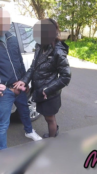 The Teacher Swallows Cock on a Public Street (dick Flash Extreme Public Action!) - Misscreamy