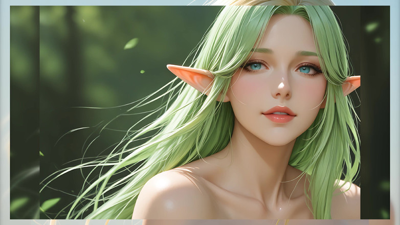LustRender: Lustrenderスライドショー:美しいヌードエルフ女性の流れるような髪アート - AI動画