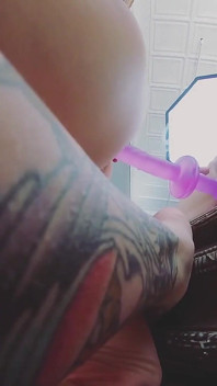 Mirror Dildo Play During Photoshoot
