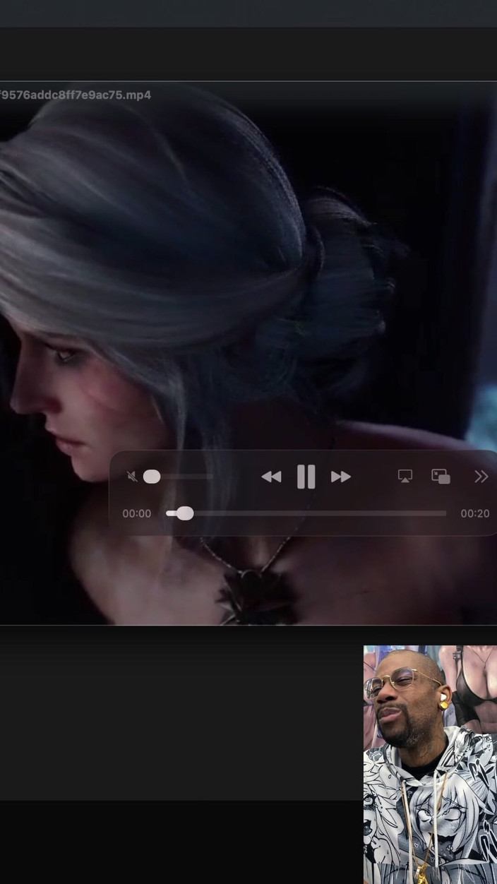 L6RD7BLU3 FUTA: Трансгендерна Ciri мовчки дрочить, коли вона посміхається тобі