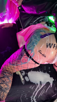 Bukkake & Anal Fisting for a Cyberpunk Slut