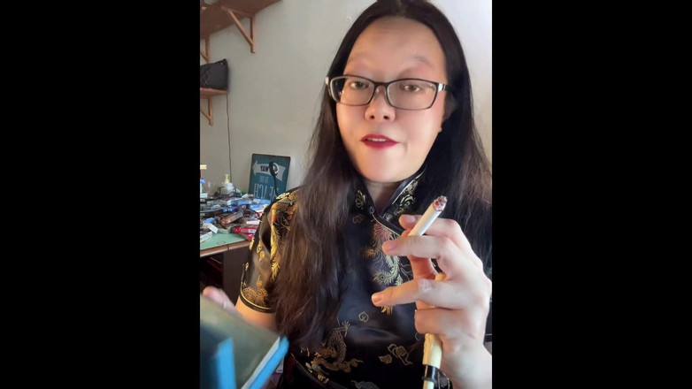 Smoking Asian: Chainsmoking Asian Confessions: Smoking 3 Cigarettes in Sexy Silk Cheongsam and...