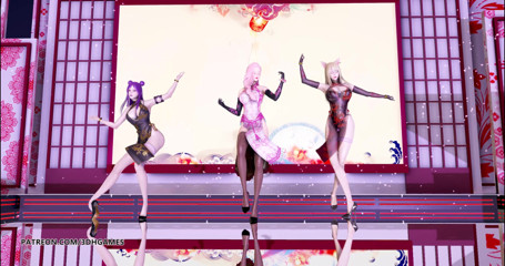 3D-Hentai Games: Tougen Renka - Striptease Ahri Kaisa Seraphine hot erotic dance