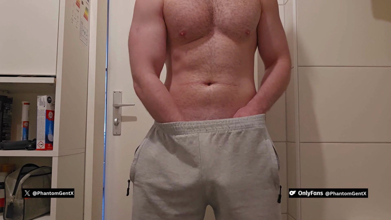 PhantomGentX: German Dirtytalk! Relaxed in Gray Sweatpants and Then Really Wild