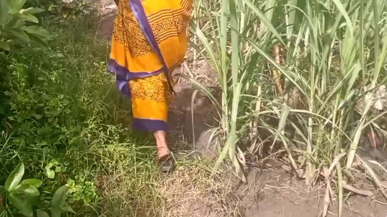 Priyanka314: Дружина друга дезі тримає і стискає груди на плантації Гуава