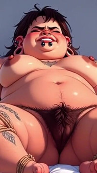 Fat BBW with Hairy Pussy in Bondage - Extremely Horny