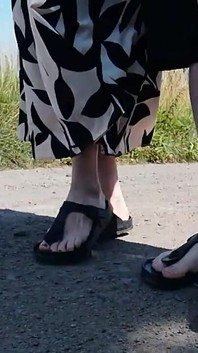 Barefoot in Birkenstocks in Nature