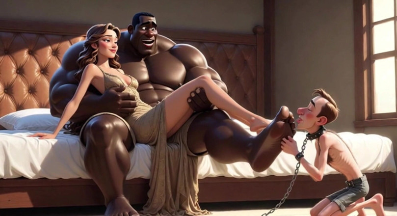 YOUR BEST FANTASY: Married Slave Licks Wife's Dirty Feet in Front of Her -...