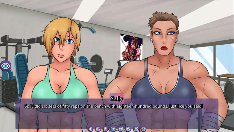 Futavision: Futadomworld：男人在健身房里被肌肉发达的巨乳包围 - 第4集