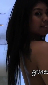 Sexy Asian babes stripping in thong panties