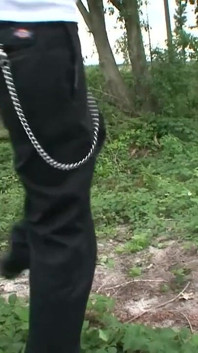 Tied to tree humiliated and sucking dick