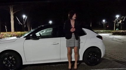 Loreley add: Piss in Microstring with Fake Mask and Huge Breasts Outdoor