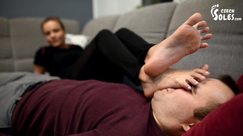 Czech Soles - foot fetish content: Dominated to Smell Megan's Sneakers, Socks and Feet After Gym