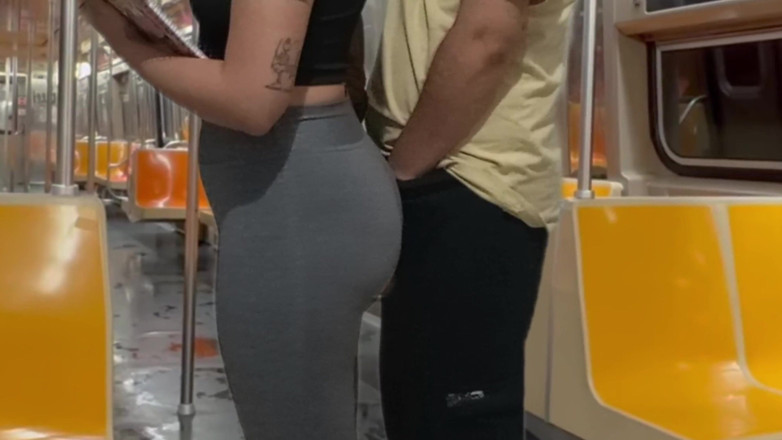 Gabi SweetCouplesStories: Student Girl Gets Cum on New York Subway Train.