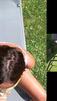O mamă sexy frumoasă în lenjerie albă sexy este futută pe la spate afară și ejaculează pe curul ei mare