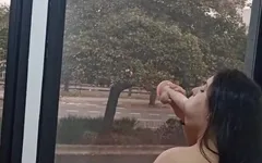 Blowjob at my office window