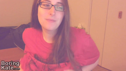 Boring Kate: Transgender Kate plays with her big tits