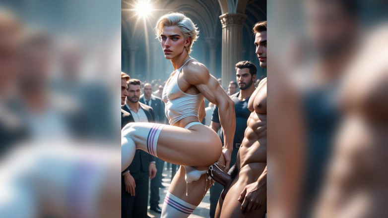 AI gay porn: Ai grote zwarte lul neukt femboy kont sperma