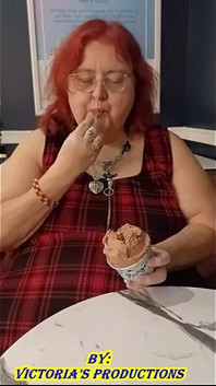 Nurse Vicki Eats Here Lunch and Then Enjoys Some Yummy Ice Cream