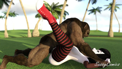 Sassy comics: Mavis dracula在海湾球场上被怪物狠操