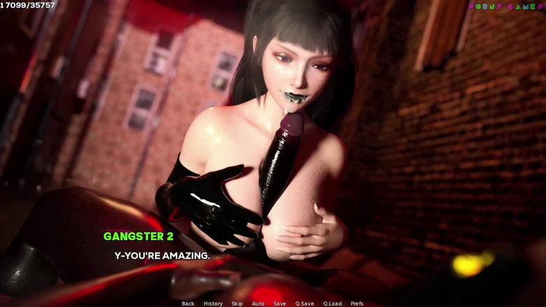 Porny Games: shamandev的欲望阴影 - 大黑屌在胡同里群交，小女人被深深地抽插 49