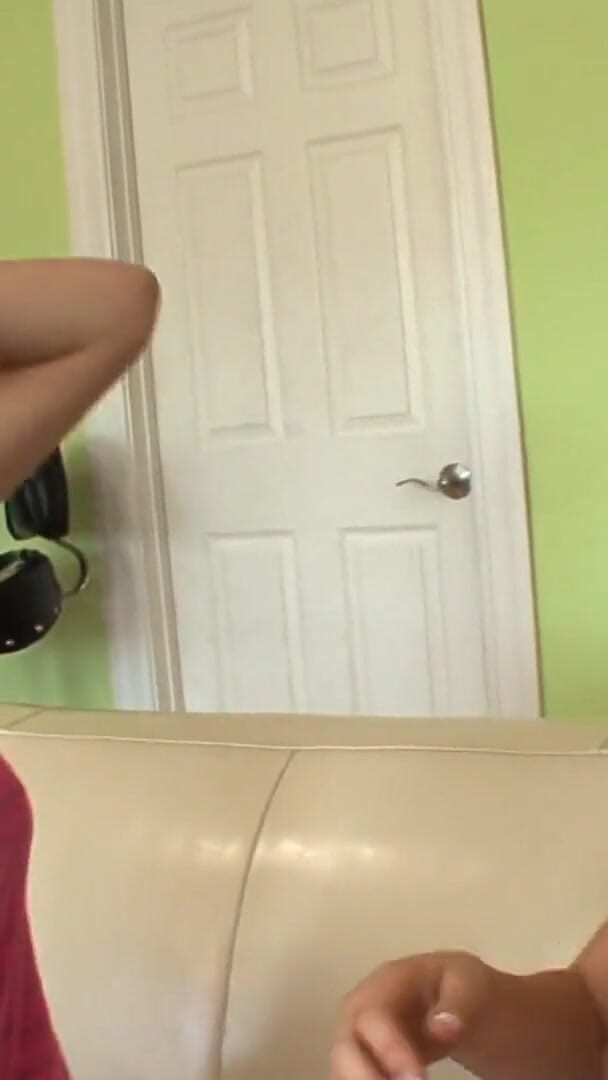 Girl on Girl: Cute lesbian couple kisses each other on the tits before...