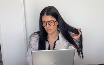 Gassy Secretary Farting Burping and Smoking at Work