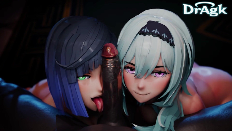 DrAgk: Yelan e Eula adorando pau hilichurl sexo a três troca...