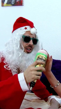 Santa brings skinny teen Kimber Delice Sex toys and give them a try