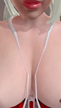 Sexy blonďatá elfka má vánoční dárek pro mě - šukej její kundičku na posteli 3d animace