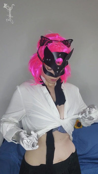 Be Seduced by My Tits as I Masturbate with My Kitty Mask