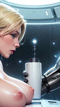 Mujer cyborg desnuda con grandes pechos 1