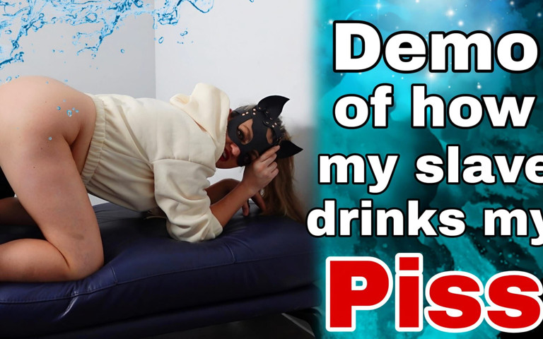 Femdom Demo of How My Toilet Slave Drinks My Piss