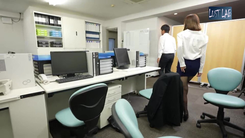 Office Temptation. Black Stockings Worker Teases with Sheer Lines, Close Touch Turns Into a Private Heated Moment. - Part1 (Lust lab)